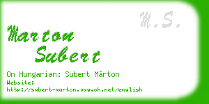 marton subert business card